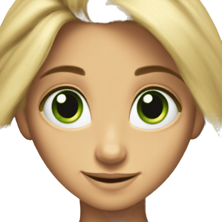 Rapunzel with green eyes emoji