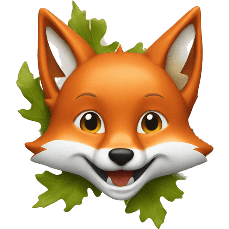 FOX diving in oak leaf emoji