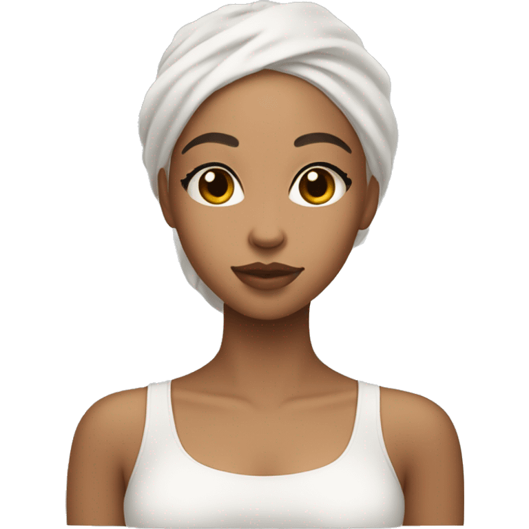 lightskin girl doing her skincare  emoji