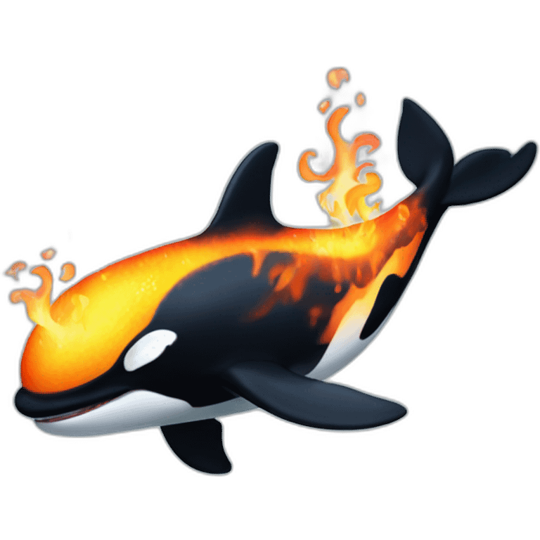 killer whale with fire powers emoji