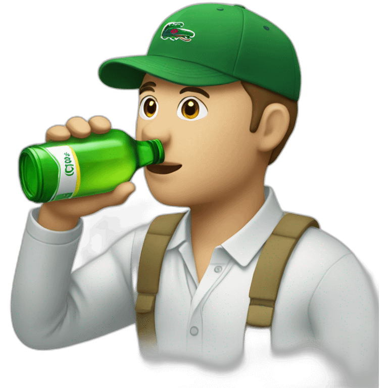 Drinking and using lacoste emoji