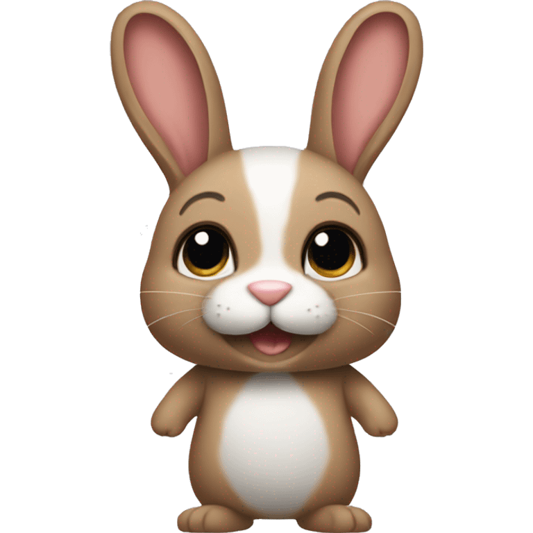 Bunny wearing a buddy  emoji