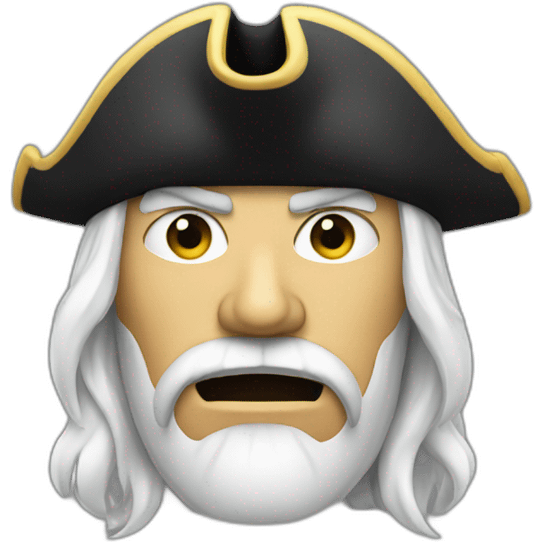 white pirate with angry face emoji