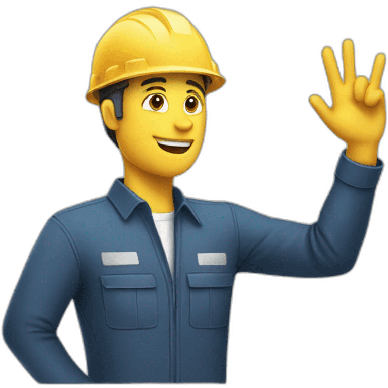 person with safety helmet hand finger like emoji