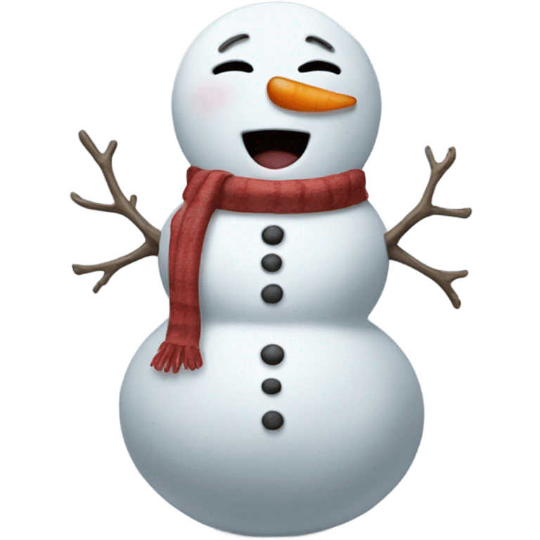 The snowman mixed with the crying emoji emoji