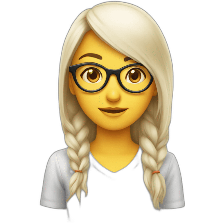 eyeglassed, turkish girl, ios developer emoji