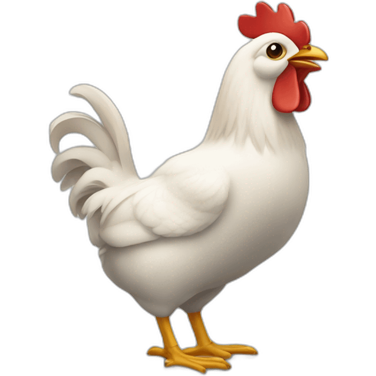 Poule qui tient une cuillère emoji