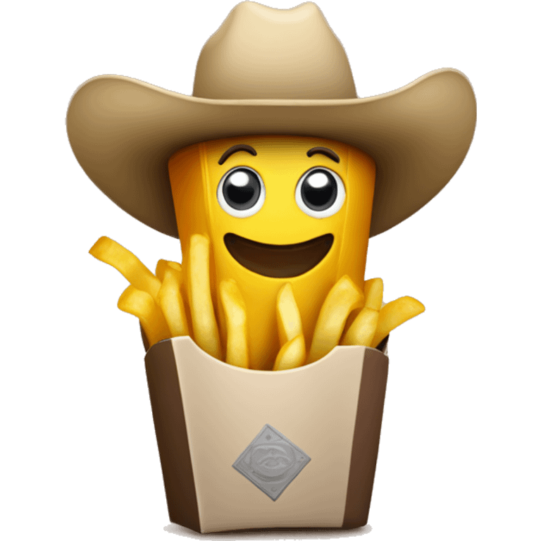 French fries wearing a cowboy hat  emoji