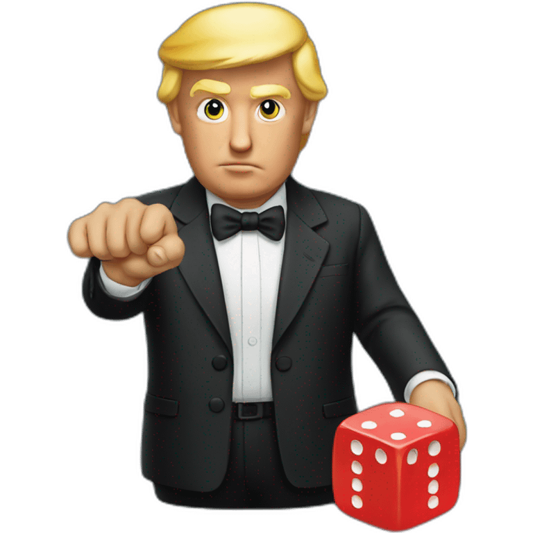 trump holding a dice in his hand emoji