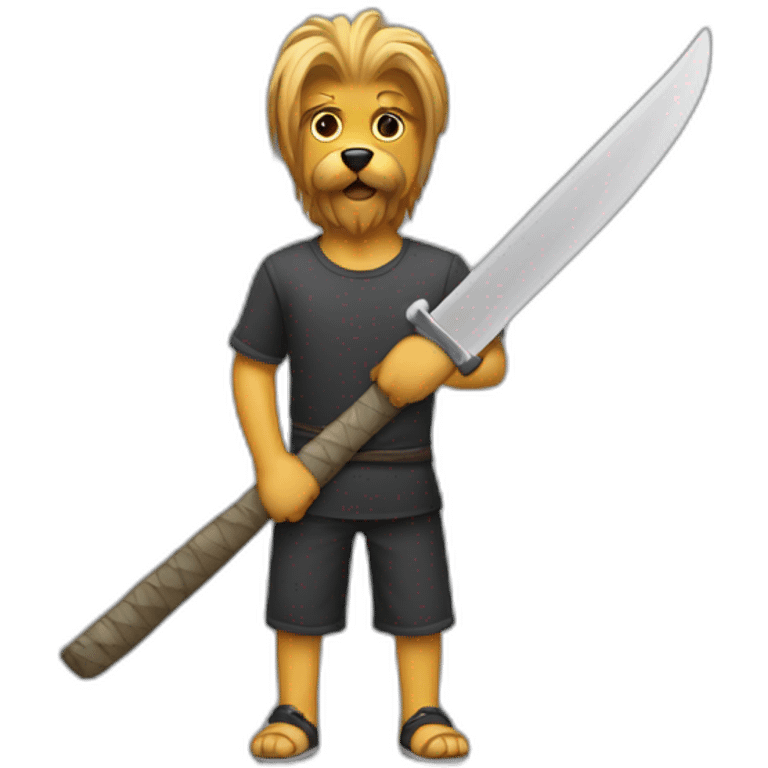 Yorkishore con un machete emoji