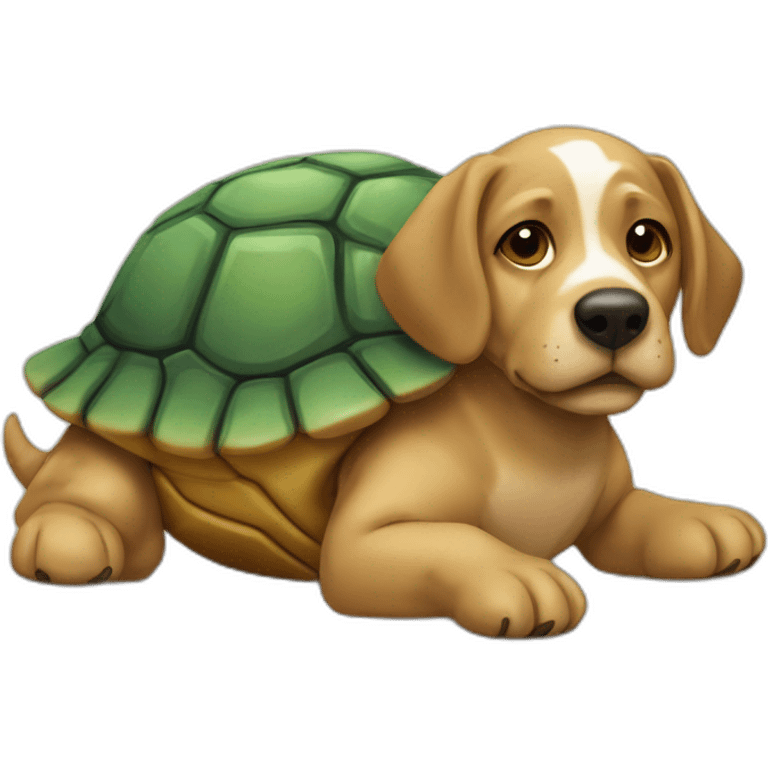 Chien sur une tortue emoji