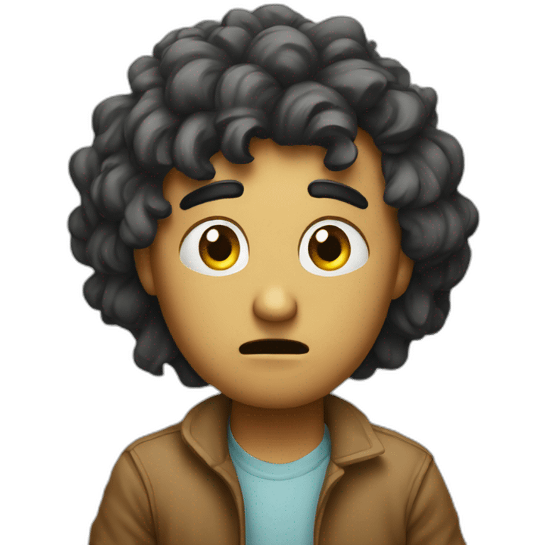 Puzzled and worried after being laid off emoji