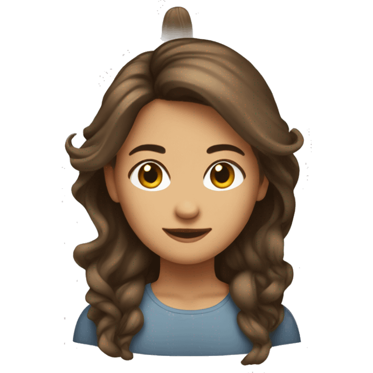 Emoji femme brune cheveux longs désespérée emoji