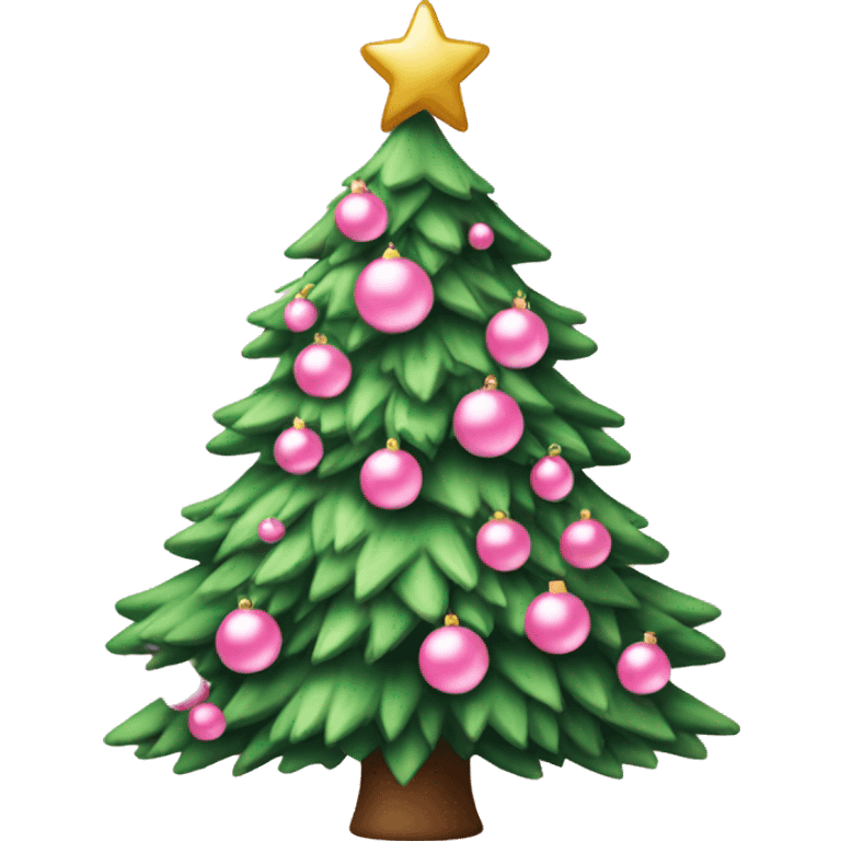 Christmas tree with baby pink ortaments emoji