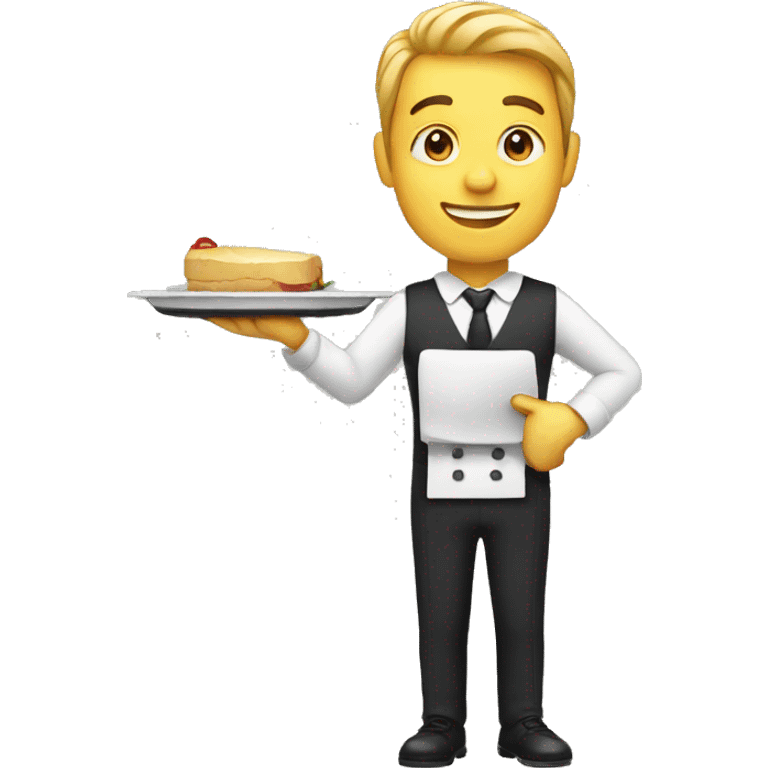 waiter holding tray in his hand emoji