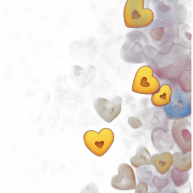 blooming hearts of various colours and sizes emoji