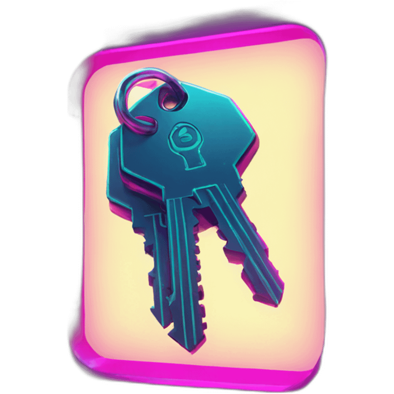 Digital Keys in a cyberpunk environment with neon lighting. emoji