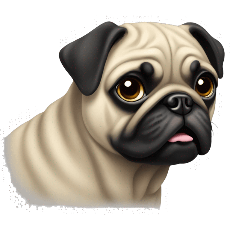 Black brindle pug  emoji