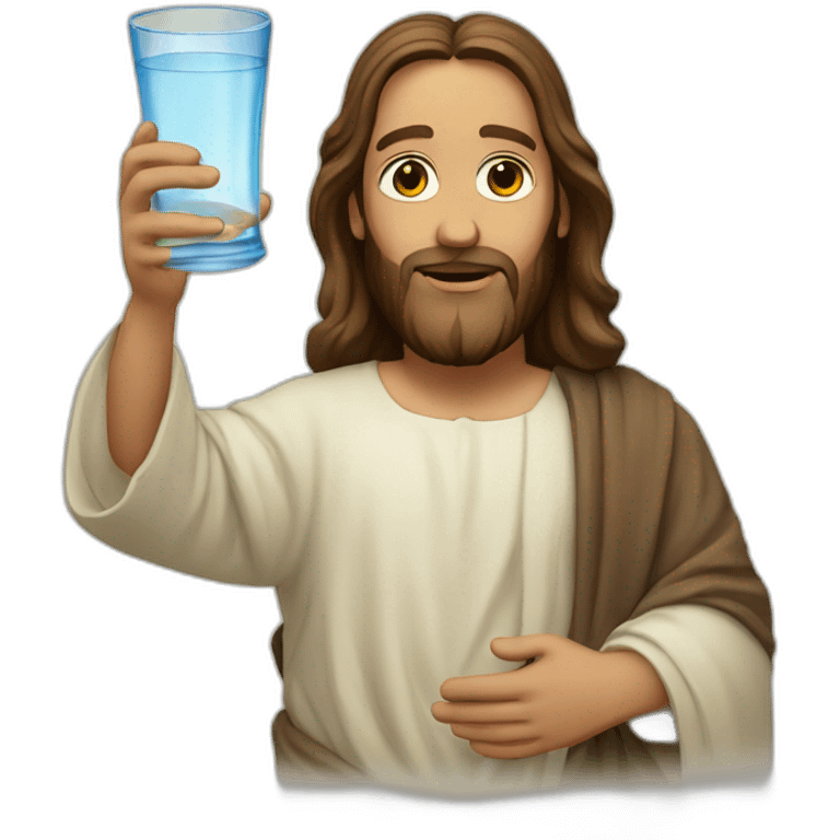  Jesus with water glass emoji