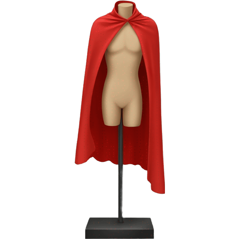 faceless beige mannequin with flying red cape emoji