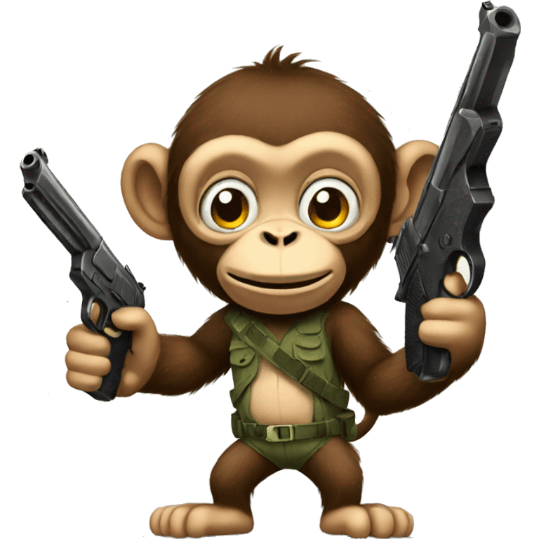 Monkey with pistol emoji