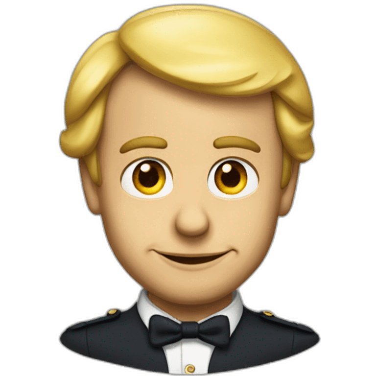 Macron with Pinocchio nose emoji