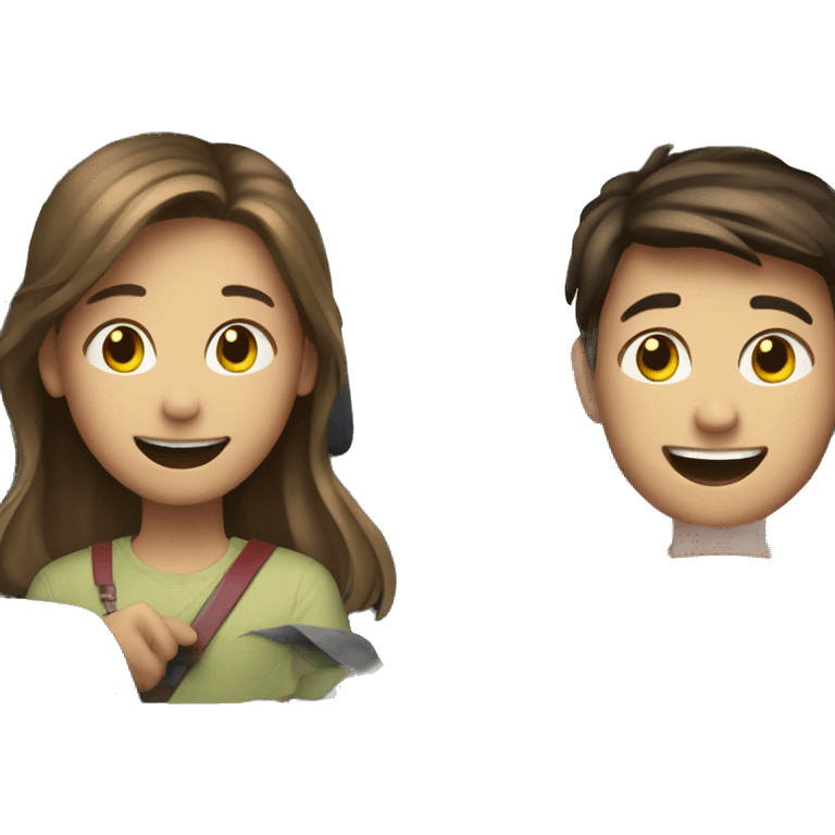 smiling girl with boys in car emoji