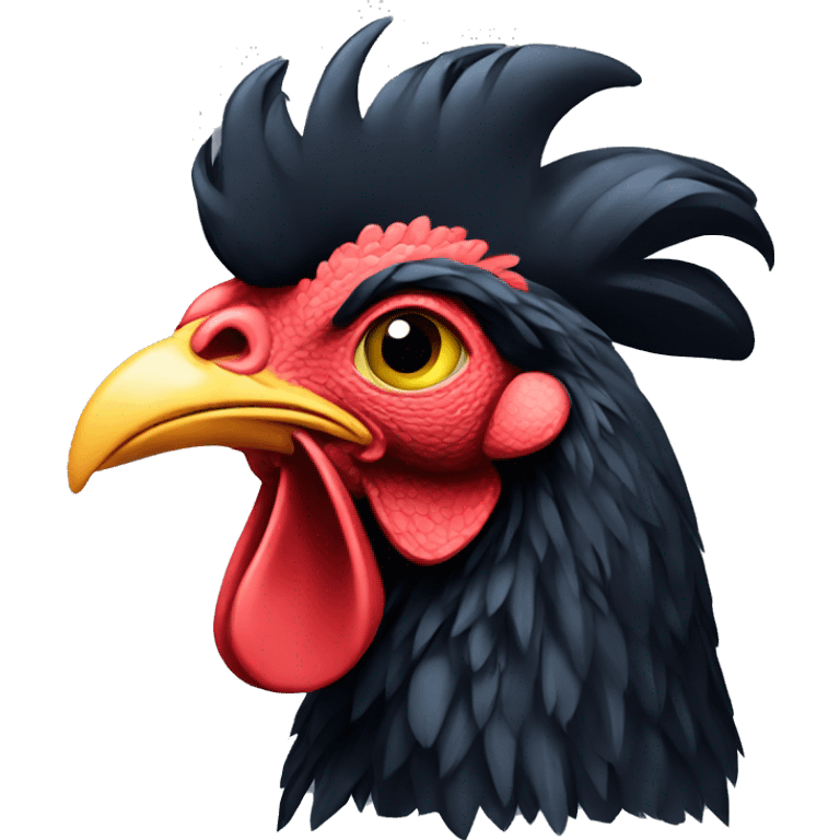 Black rooster emoji