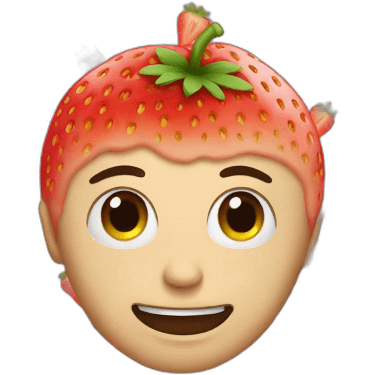 Eat a strawberry emoji