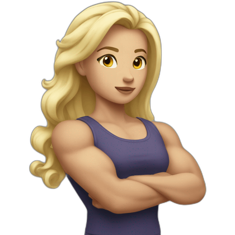 Strong muscle arm blonde girl emoji