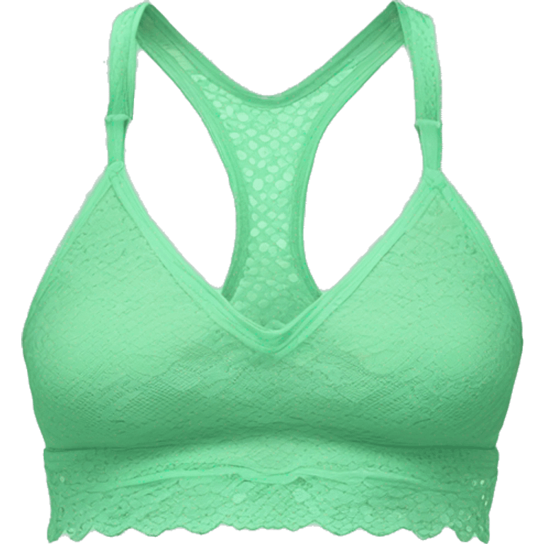 Hyper Realistic isolated mint green lace sports yoga bralette top. emoji