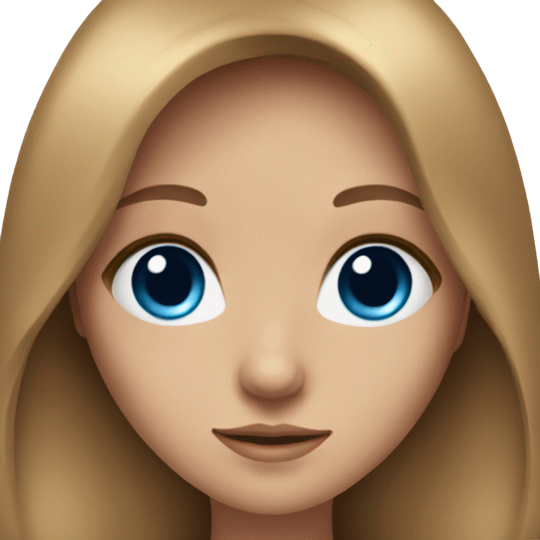 Girl with long brown hair with blue eyes and long eye lashes  emoji