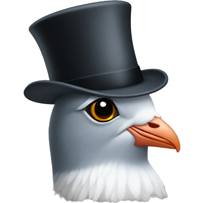 Pigeon white top hat  emoji