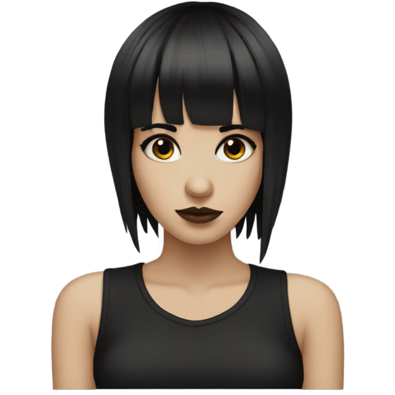 emo girl with black hair and bangs  emoji