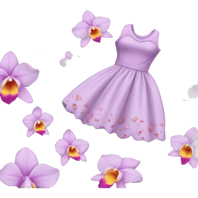 Dress with cattleya flowers  emoji