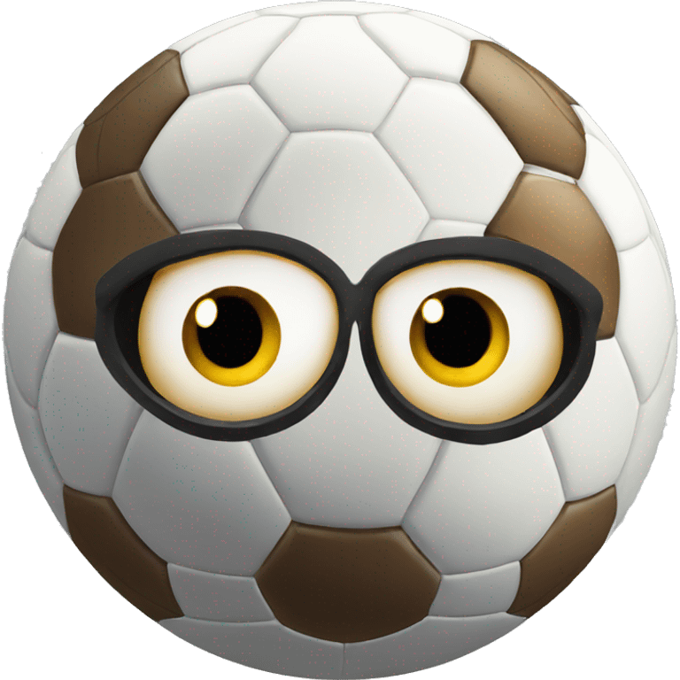 Mean eyes on a soccer ball emoji