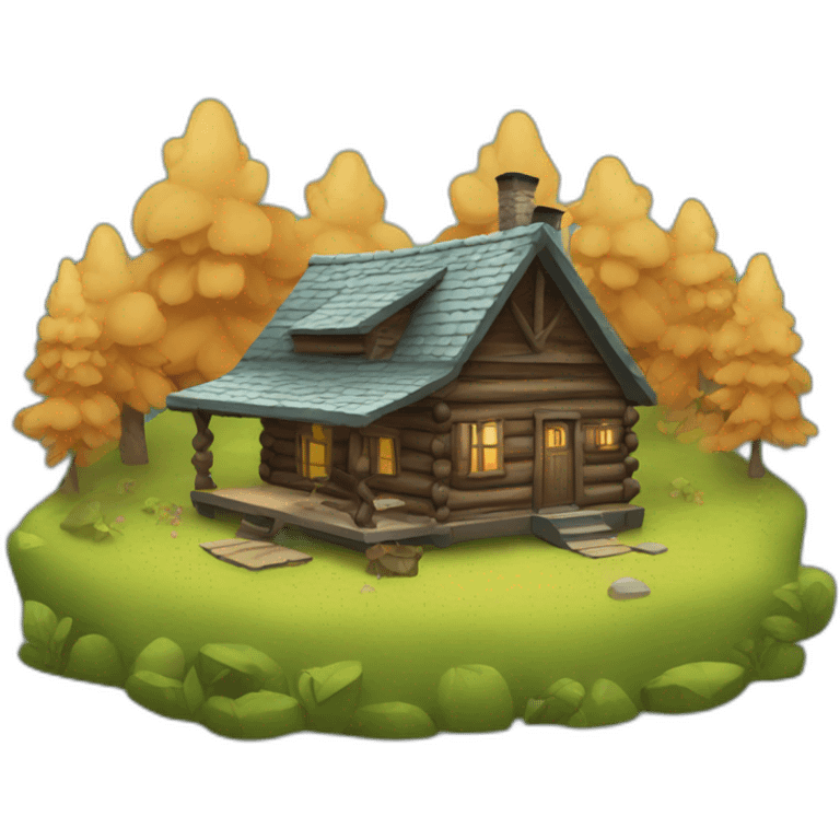 woods cabin emoji