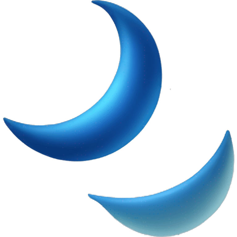 a blue crescent moon situated upside down emoji