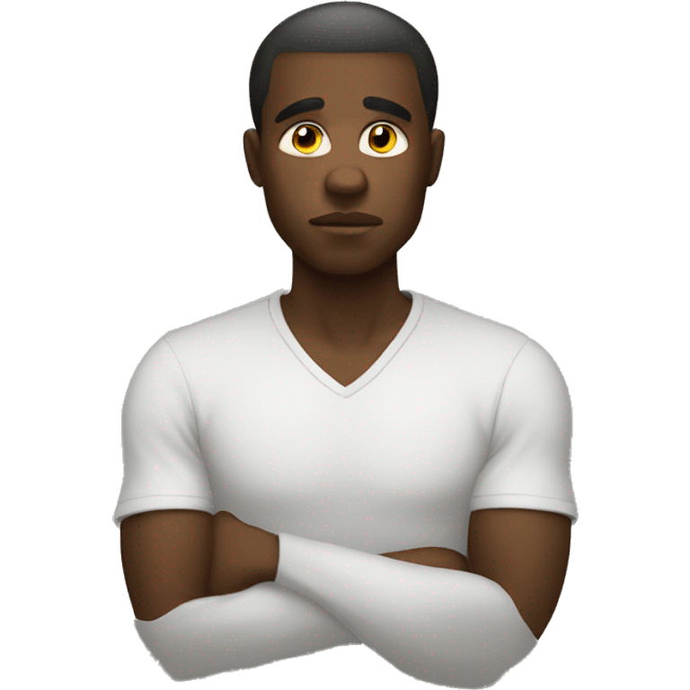 African man thinking hard emoji