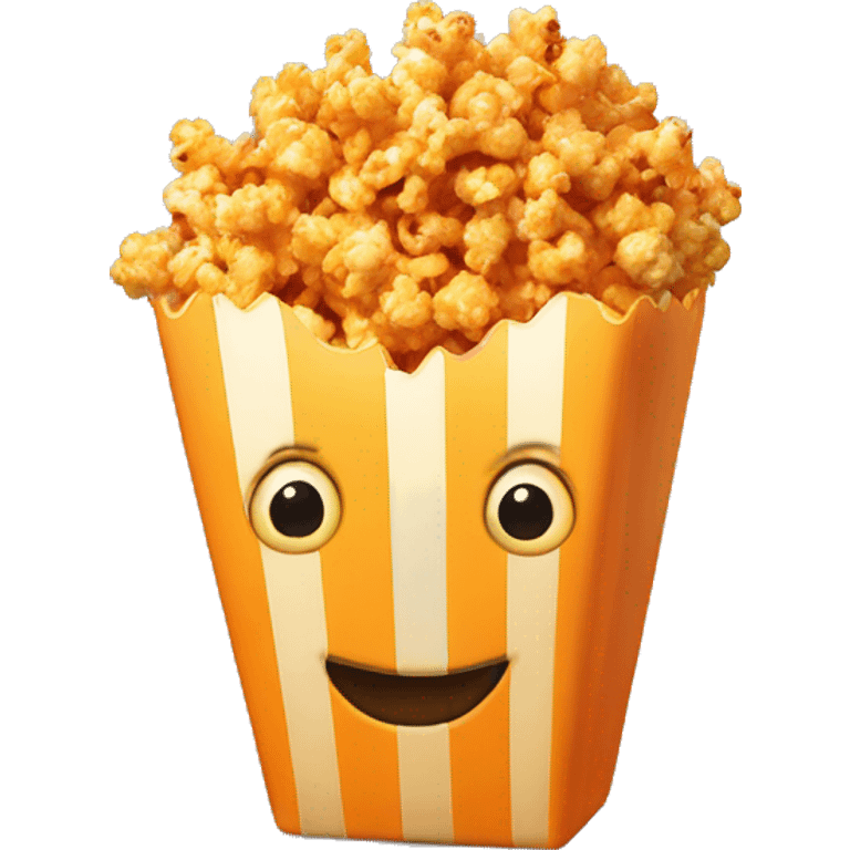 orange coloured cheese popcorn emoji