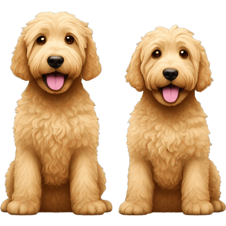 two golden labradoodles emoji