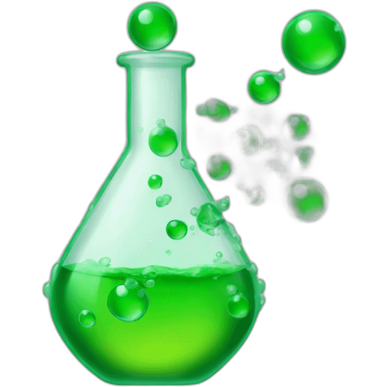 Chemical flask with green liquid and bubbles emoji