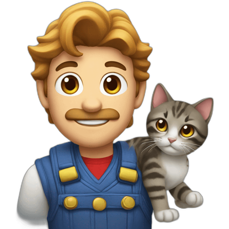 cat with mario emoji