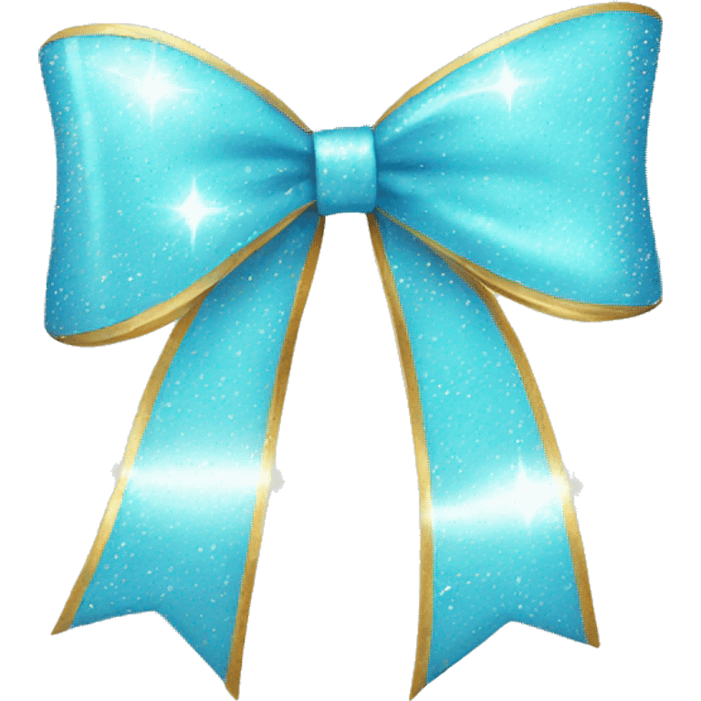 Light Blue bow with sparkles emoji