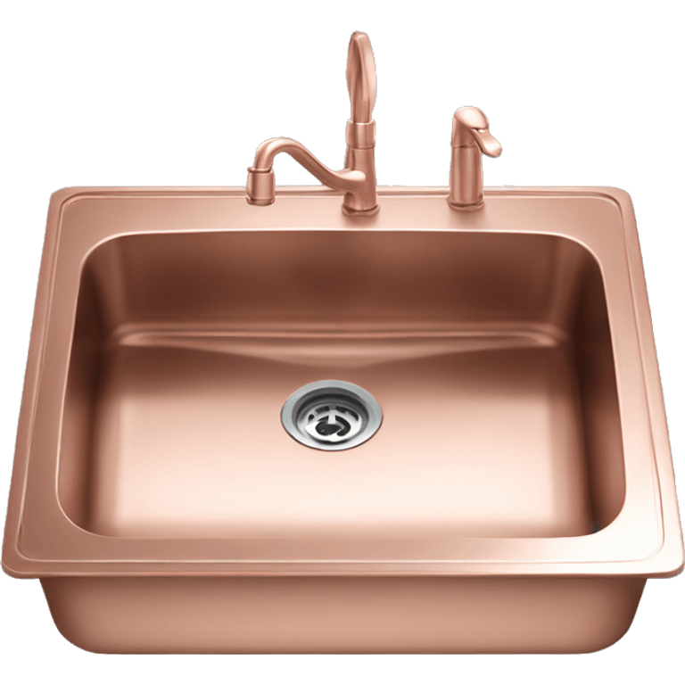 Realistic isolated rose gold kitchen sink emoji