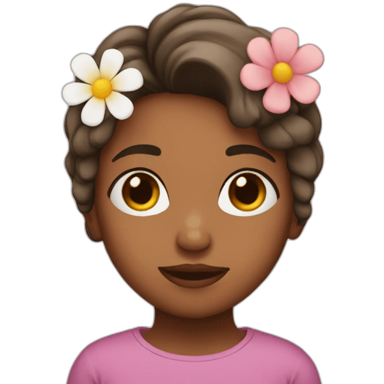 girl with flower on her face emoji