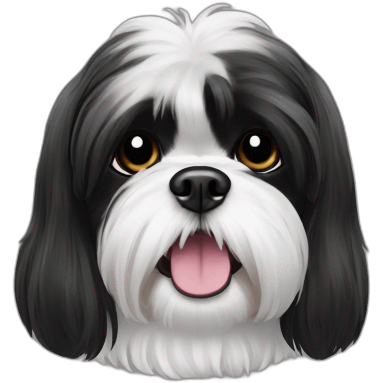 Black and white shih tzu exited emoji