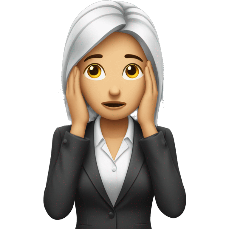 Business woman worried face palm emoji