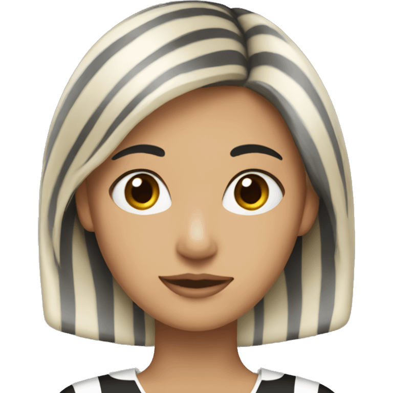 Lady with black hair blond stripes  emoji