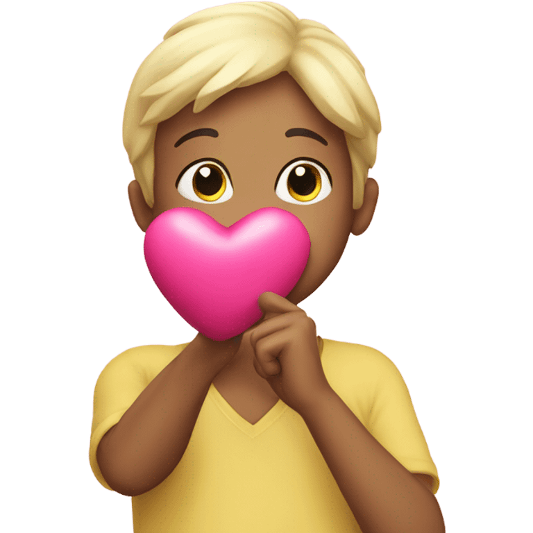 Blowing a kiss with pink heart emoji